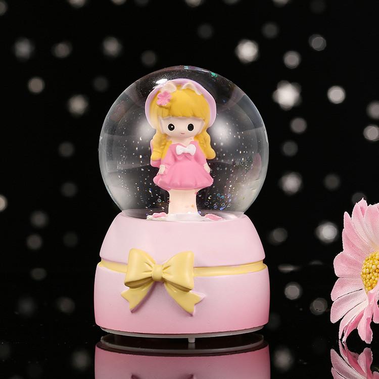 Space-themed Mini Crystal Ball Desk Decoration With Led Lights For Kids Birthday Gift