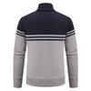 2024 Men's Fleece-Lined Color Block Cardigan Sweater for Autumn/Winter