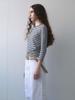 KIJUN Stripe Mid Sleeve Tee Navy