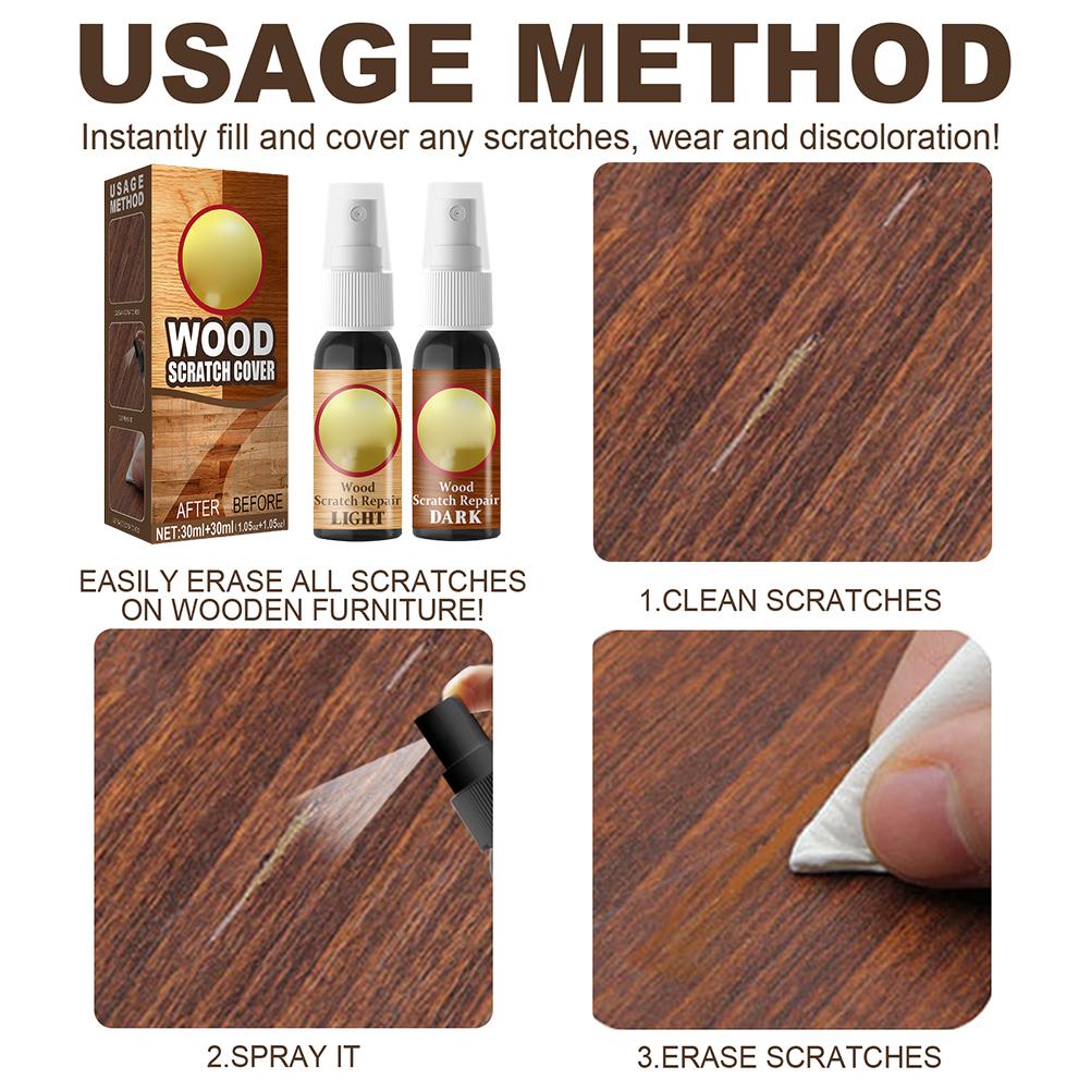 2PCS 30ML Furniture Floor Scratch Recovery Agent Wood Recovery Supplies for Wooden Furniture Table