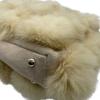 Used courregesShoulder Bag beige/Ivory fur/Suede Women