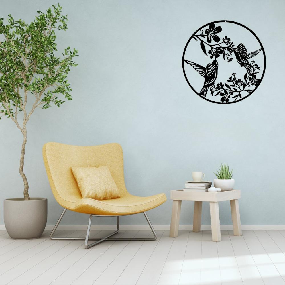 Wandkunst aus Metall mit Zweigen, Blumen und Vögeln, ausgehöhlte Muster, ästhetisches Kunsthandwerk für elegante Wandbehänge und dekoratives Zuhause