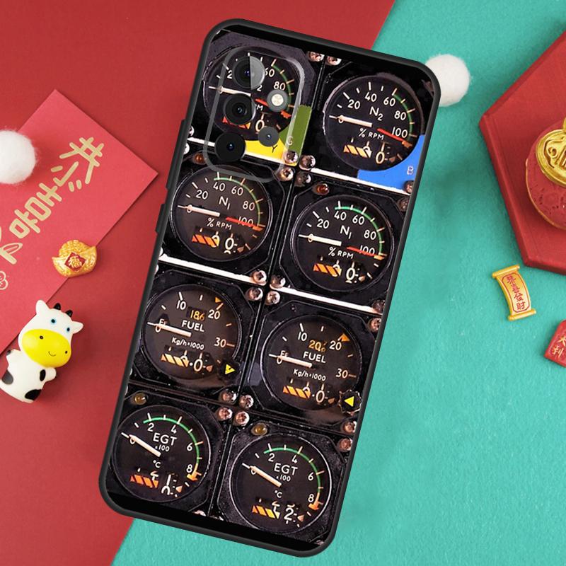 Flight Instruments Cockpit Case For Samsung Galaxy A16 A26 A36 A56 A15 A35 A55 A14 A34 A54 A12 A32 A52 A13 A33 A53 A17