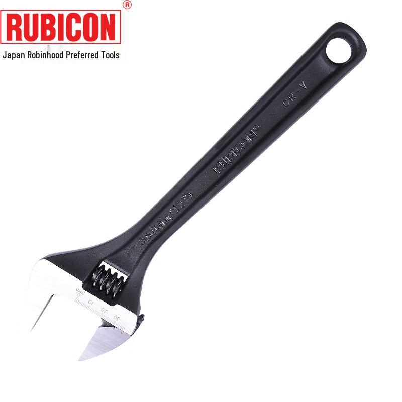 RUBICON Chrome Vanadium Steel Adjustable Wrench with Scale