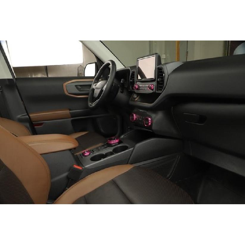 Pink AC CD Switch 4WD Control Knob Cover Ring Trim for Ford Bronco Sport -25