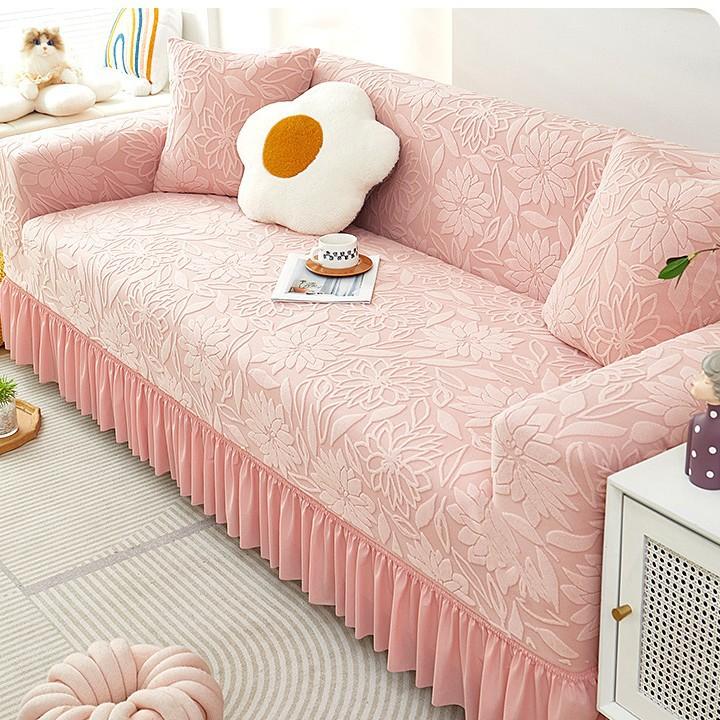 Jacquard Velvet One Piece Sofa Cover All Purpose Set All Season Universal Sofa Cover Anti Slip Seat Cushion Cover Fabric