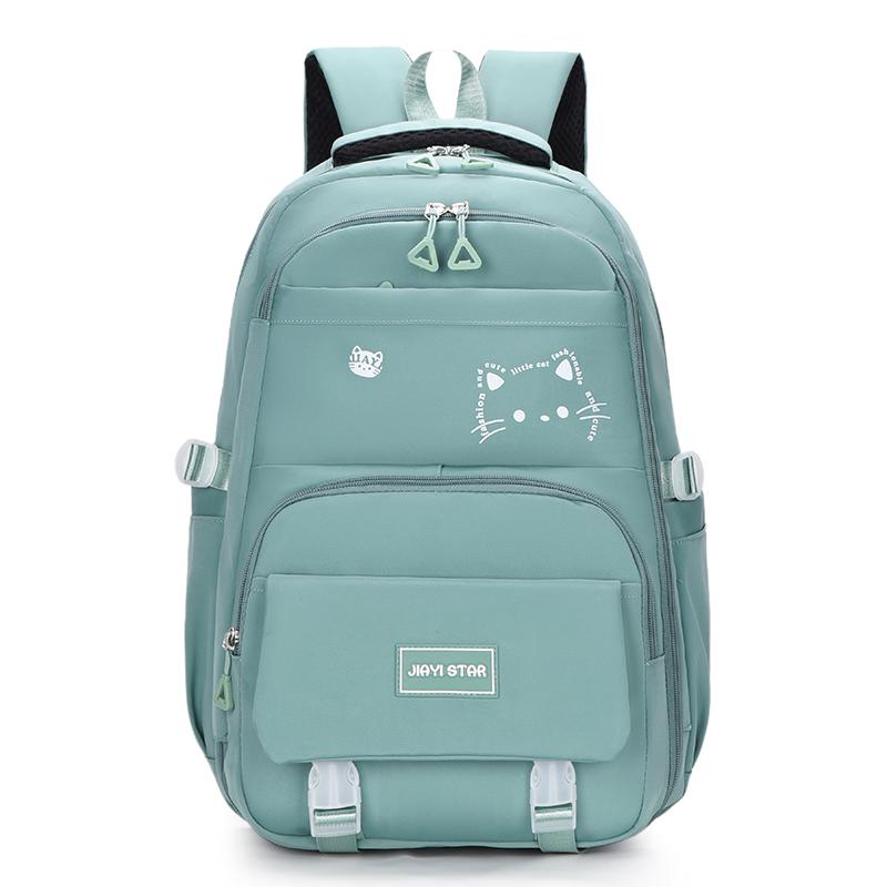 

Рюкзак с принтом кота, большой емкости, школьный портфель для школьников зелёный