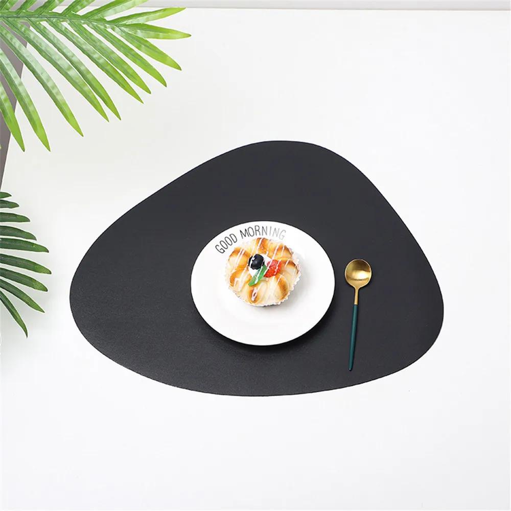 Dreieck Leder Tischset Küche Esstisch Matten Steak Pad Nicht-slipisolierung Pads Hotel Restaurant Home Decor
