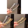 Silver Finish Zircon Butterfly Bangle Bracelet With Gold Plating For Elegant Occasions