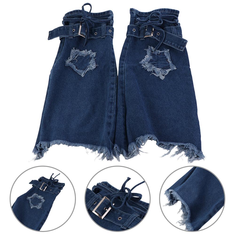 Denimstoff Trompetenbein-Abdeckungen mit Sternen Lange Strümpfe Trendige Y2K Denim Beinstulpen Cosplay