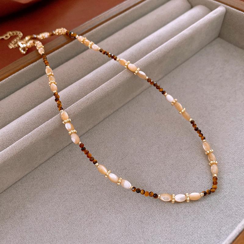 2025 Retro Tiger Eye Necklace: Elegant, Versatile Clavicle Chain with a High-End Luxury Feel