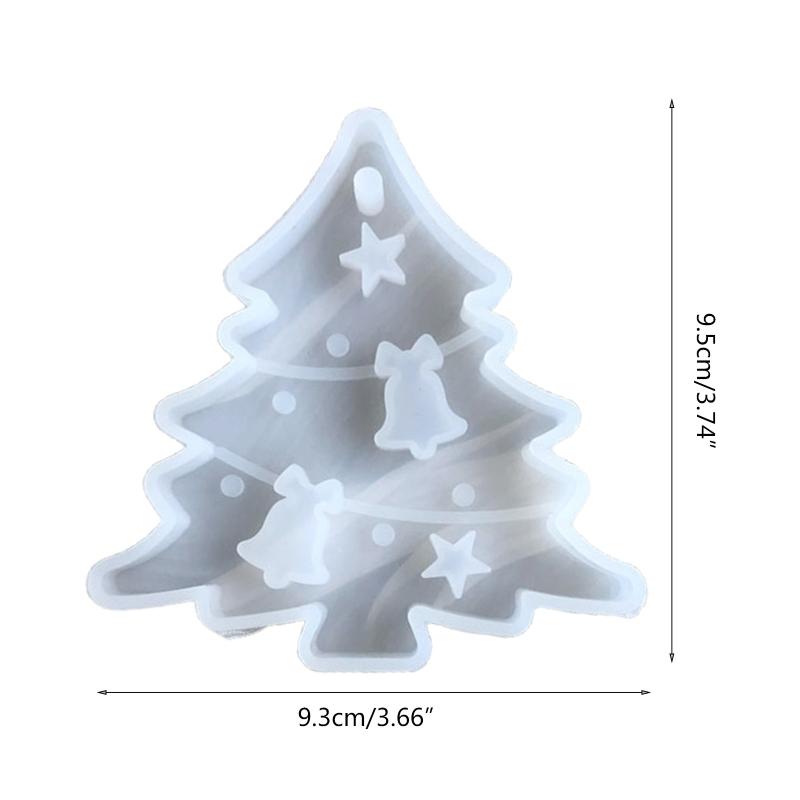 UV Crystal Epoxy Resin Mold Christmas Tree Bell Elk Pendant Silicone Mould Car Pendant Xmas Ornaments Resin Casting Mold