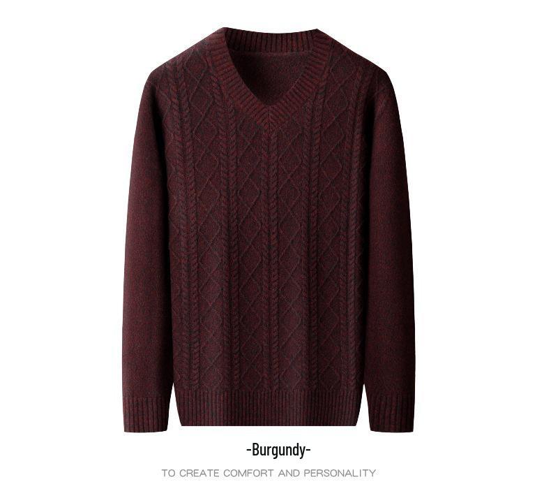 Men's Winter Thick V-Neck Knitwear: Warm, Comfortable, Stylish