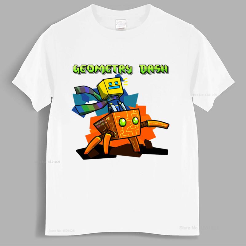 

Футболка для фанатов игры Geometry Dash для девочек и мальчиков, персонализированная, бесплатная, возраст 5-152, модная футболка, унисекс, хлопковая брендовая футболка L