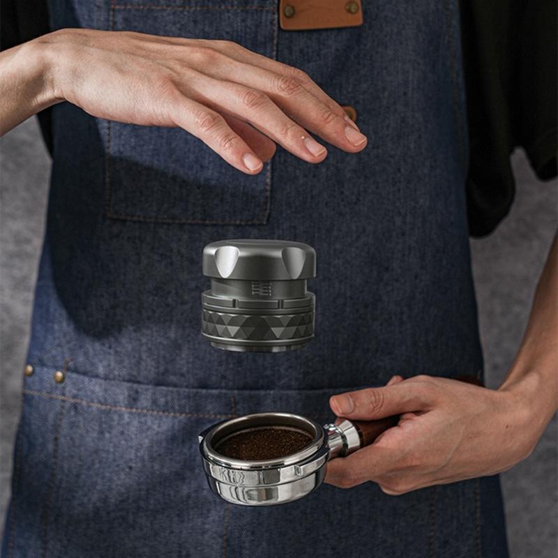 Kaffefördelare Espressofördelningsverktyg Nivellerare Justerbar Tamper Bekvämt Handtag för 51 mm Portafilter