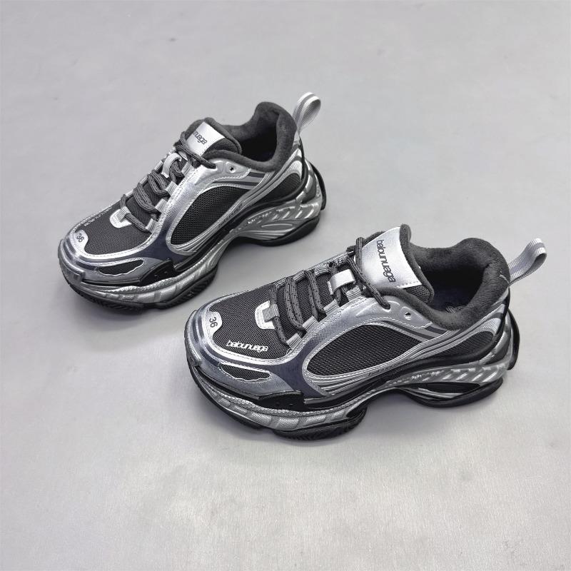 

Leather women s shoes platform-soled velvet dad shoes winter new warm color matching sports shoes casual shoes 39