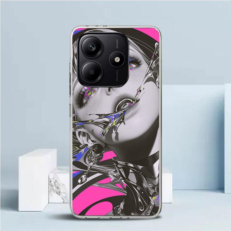 Girl Art Punk Soft Cover for Xiaomi Redmi Note 15 14 13 12 Pro Plus Phone Case 14S 11S 11T 11E 10S 10 4G Pattern Shell Redmi Not