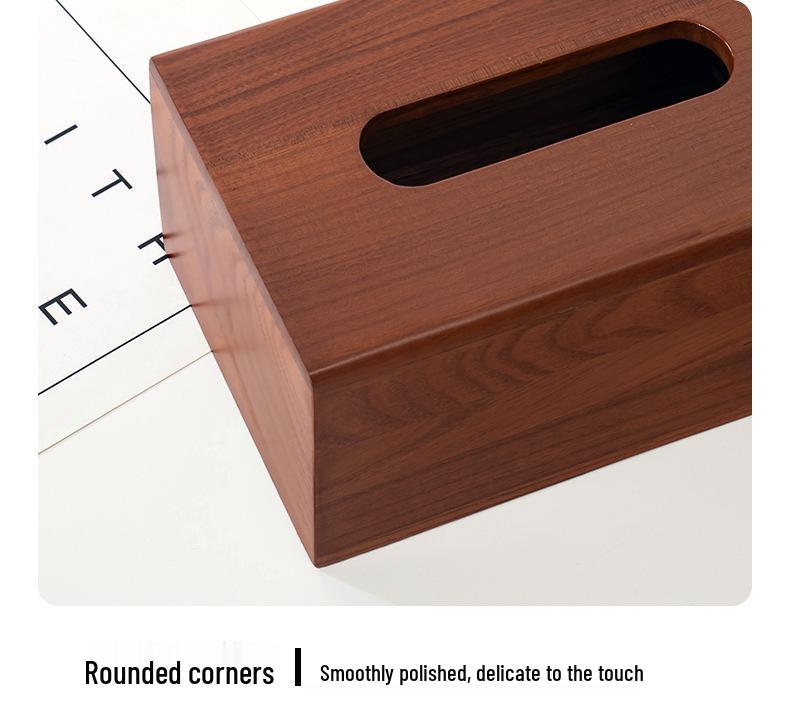 Huixing Light Luxury Solid Wood Tissue Box - Creative Desktop Napkin Storage for Living Room