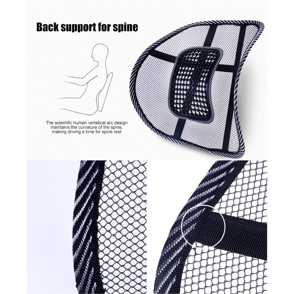 Auto Seat Waist Support Breathable Car Ice Silk Hole Mesh Lumbar Cushion Massage Seat Cover Pad for