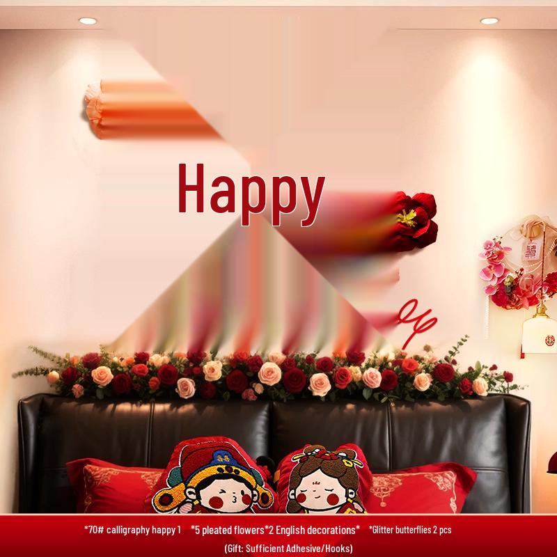 Double Happiness Wedding Bedroom Wall Decoration Set