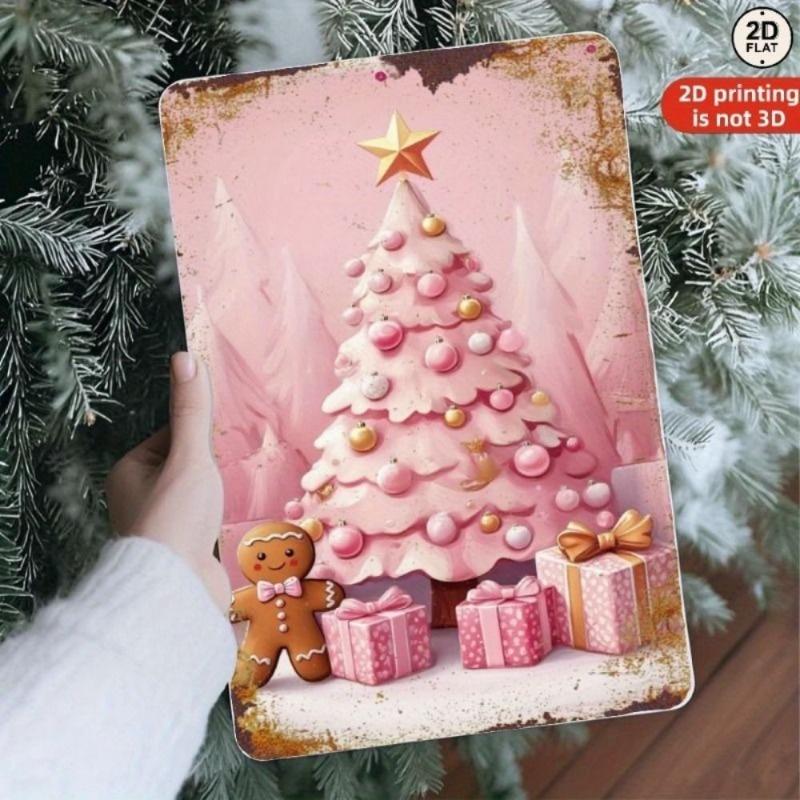 Vintage Merry Christmas Metal Sign, Retro Holiday Wall Decor 20x30cm