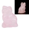 Rose Quartz Carved Kitten Shaped Decor Pink Crystal Healing Stone Gemstone Decoration