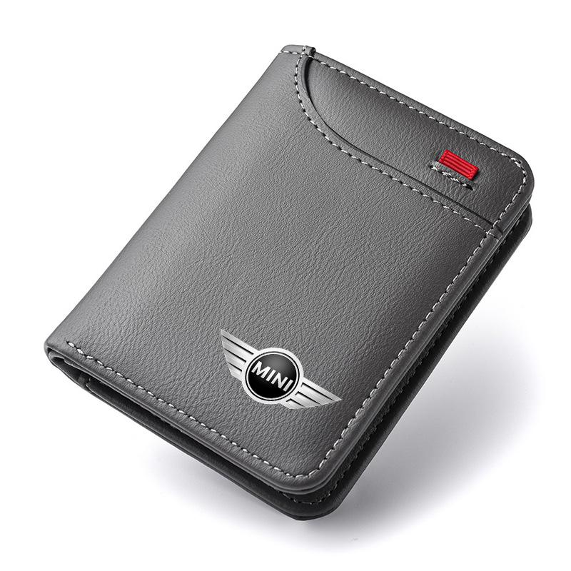Portafoglio Morbido con Emblema Auto Portamonete Mini Portatessere in Pelle per BMW Mini Cooper R50 R53 R55 R56 R60 R61 F54 F55 F56 Adesivo ycahd11