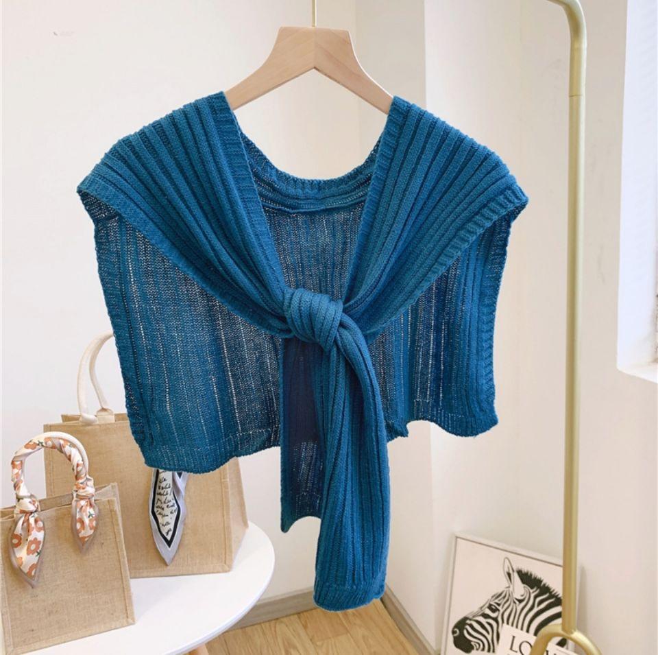 Shawl White Fake Collar Women Detachable Collars Warm Stripe Shoulder Wrap Knit False Collar Scarf Neckline Neckband Faux Col
