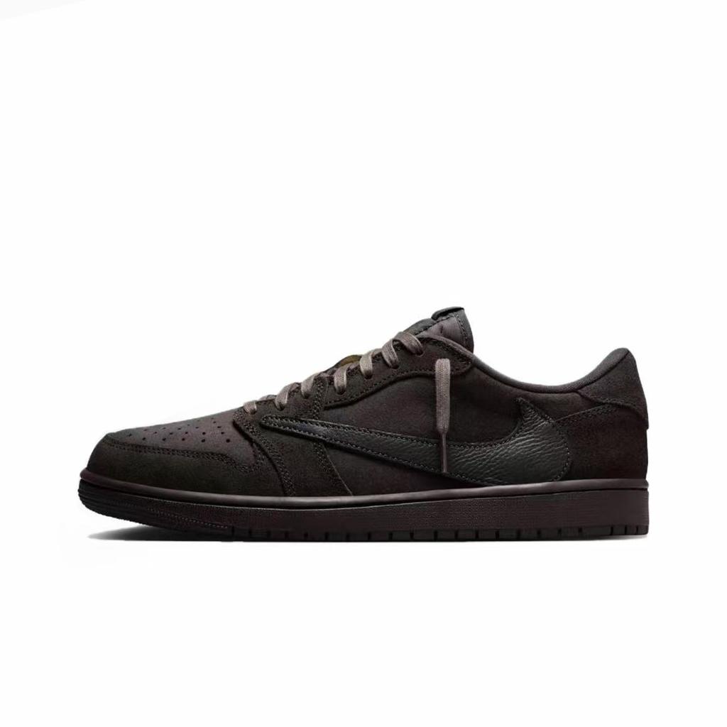 Travis Scott x Jordan Air Jordan 1 Tlumení Protiskluzové Nízké Vintage Basketbalové Boty Unisex Růžové Hnědé DM7866-202(tým-)