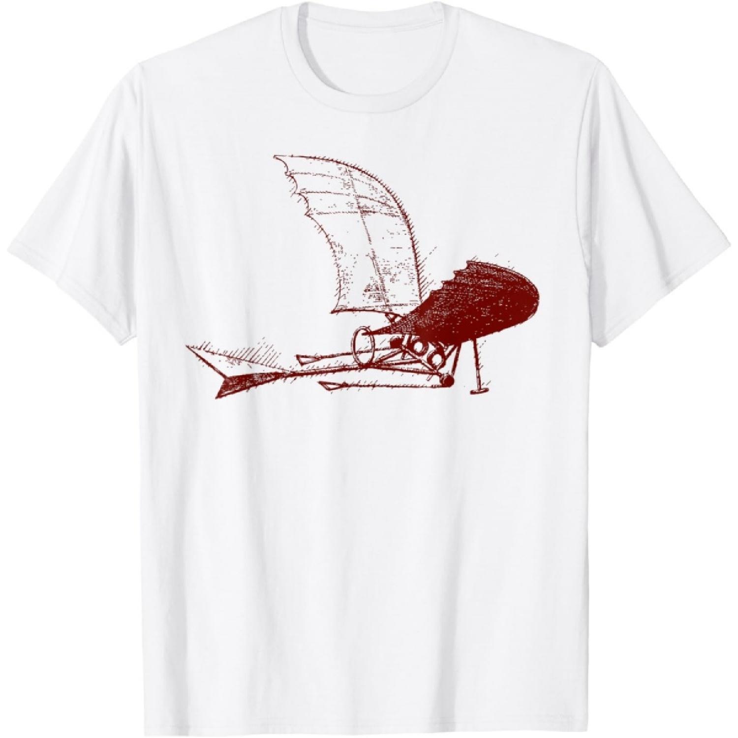 Leonardo da Vinci Airplane Glider t-shirt XXXXXL белый