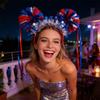 Patriotic Headband For Independence Day With Stripes Design Comfortable Plastic Hair Accessories For Adults Kids