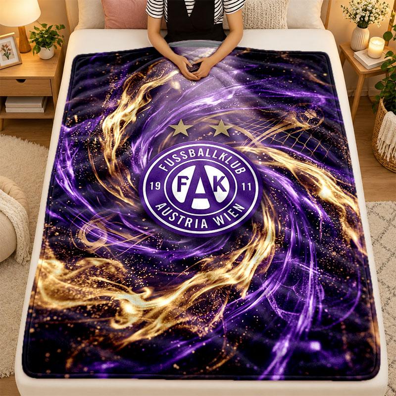 Flannel BlanketAustria Wien FC Warm Soft Throw Blanket for Indoor Sofa Bed Living Room Use