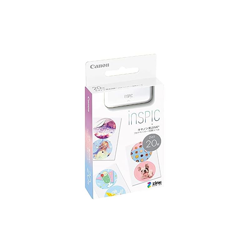 Canon ZINK Photo Paper for Smartphone Printers - Round Sticker Type, 20 Sheets
