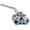 Robust 3 Way Hydraulic Ball Valve Manual Shutoff for High Pressure 500 Bar Use