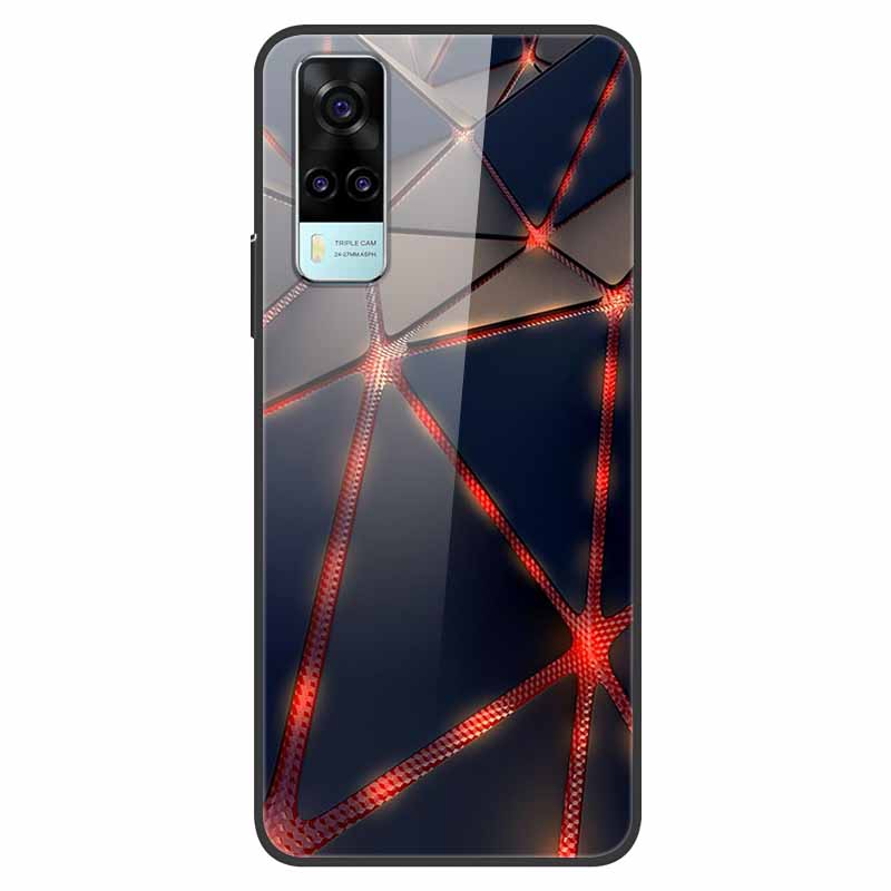 Luxury Cover Case for vivo Y53S 4G Tempered Glass Cover for Vivo Y31 VivoY31 2021 Y51 2020 Phone Case for Vivo V2036 Y53S Coque