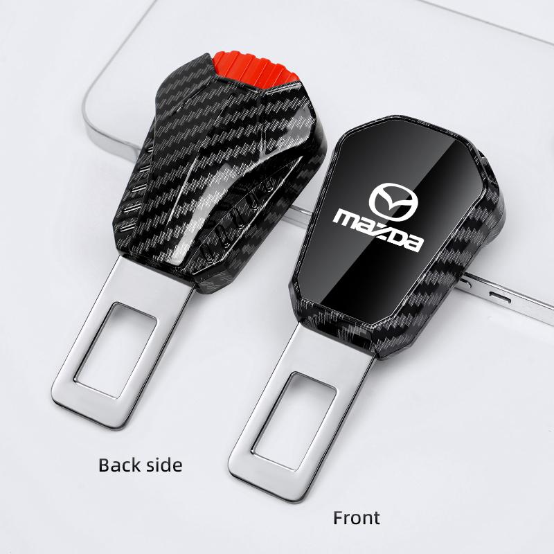 Car Seat Belt Plug Extender Carbon Fiber Safety Strap Buckle For Mazda 3 6 2 5 CX-5 CX-30 CX-50 CX-90 CX-8 BT-50 CX-80 CX-70