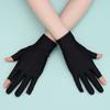 Short Stretch Thin Spandex Gloves Summer Mittens Two Finger Touch screen Driving Gloves