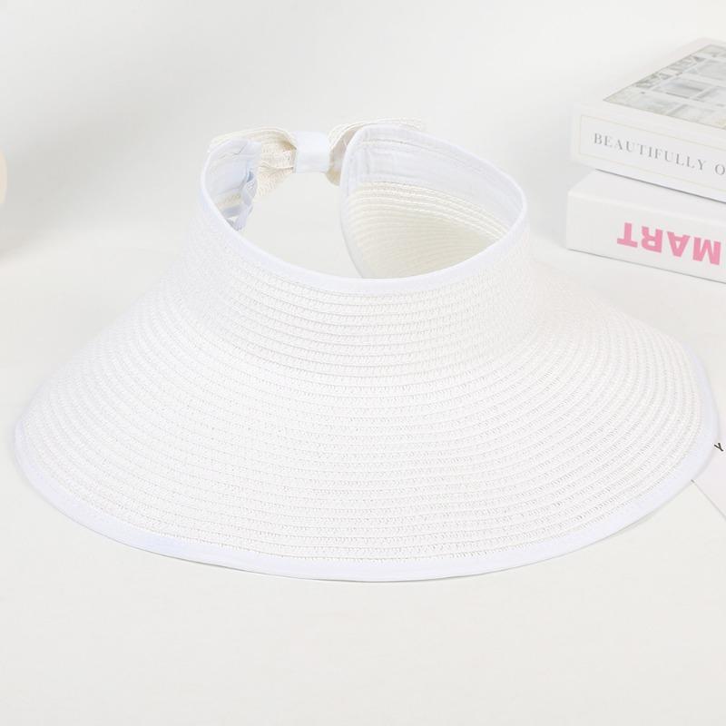 New Summer Folding Empty Top Hat Large Edge Sunshade UV Protection Sun Protection Hat Outdoor Sports Mountaineering Travel Straw Hat