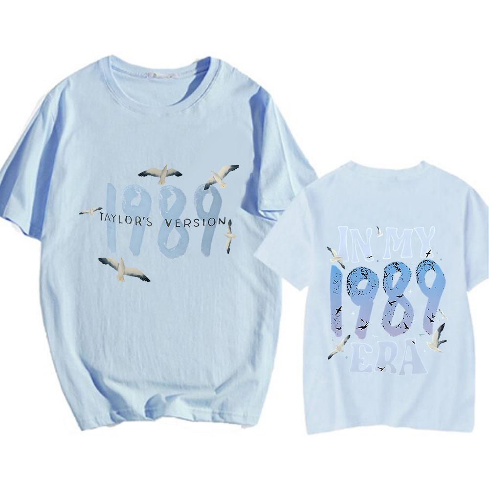 1989 The Eras Tour T-Shirt Möwen Album Grafikdruck T-Shirt Baumwolle Herren Frühling Weiche T-Shirts Lässig Rundhals Herren T-Shirts