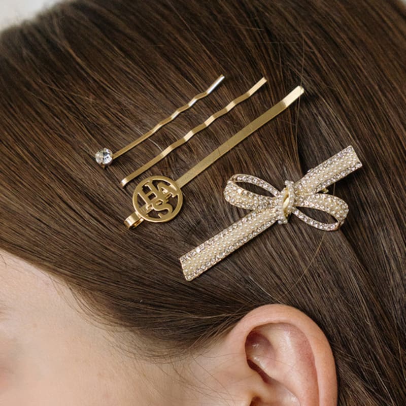 

HAS [4 set] HW001 Glitter ribbon hair pin set none