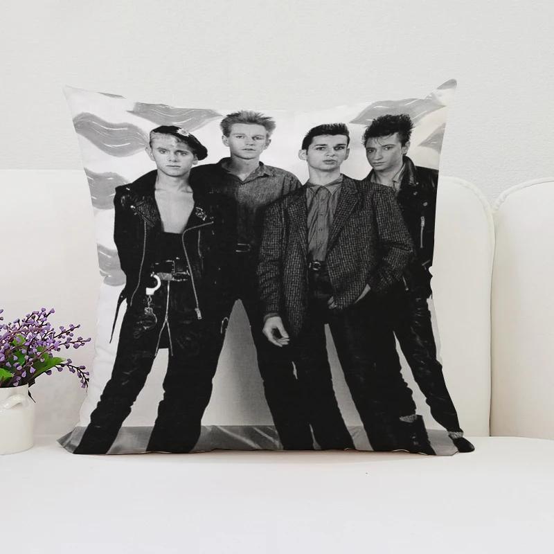 Wendbarer bedruckter Kissenbezug D-Depeche M-Mode Fan-Geschenk Zuhause Sofa Dekokissenbezug Stuhl Lendenkissen 40x40