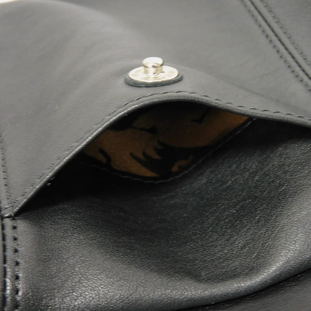 Used Le Pliage Cuir Crossbody Bag 12768 1061737FS 7921 Pochette with Horse Embossing Black Unisex from Japan AUTHENTIC