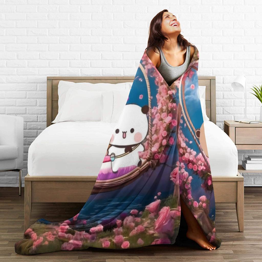 Bubu & Dudu Heart Love Super Soft Blanket Children Plush Throw Blanket Novelty Living Room Flannel Bedspread Sofa Bed Cover