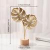 1pc Golden Ginkgo Leaf Feather Metal Model Figurines Desktop Craft Ornaments Photo Props Statues Sculptures Home Christmas Decor