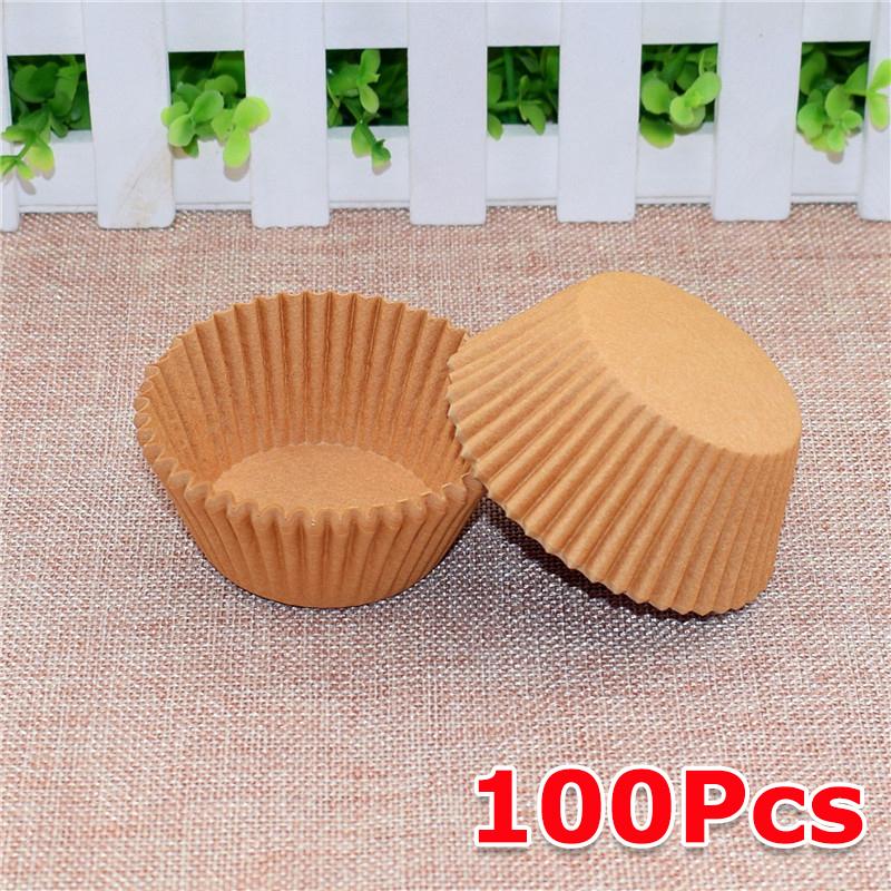 100PCS/Pack Disposable Cupcakes Cake Dessert Greaseproof Paper Dessert Making Paper Cups Festival Hygienic Party