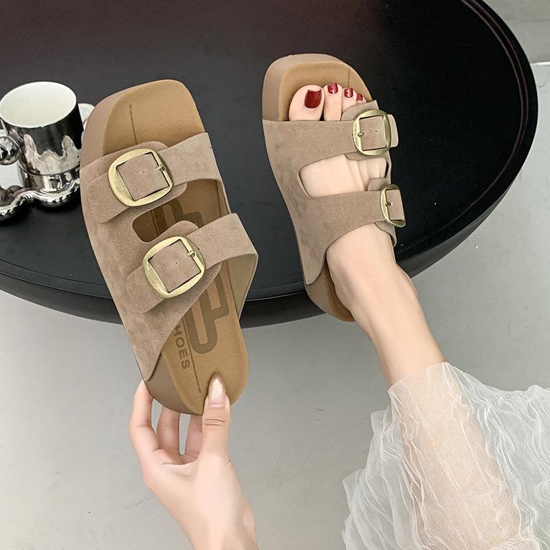 Cool slippers women's summer wear new high-value thick-bottomed versatile beach slippers