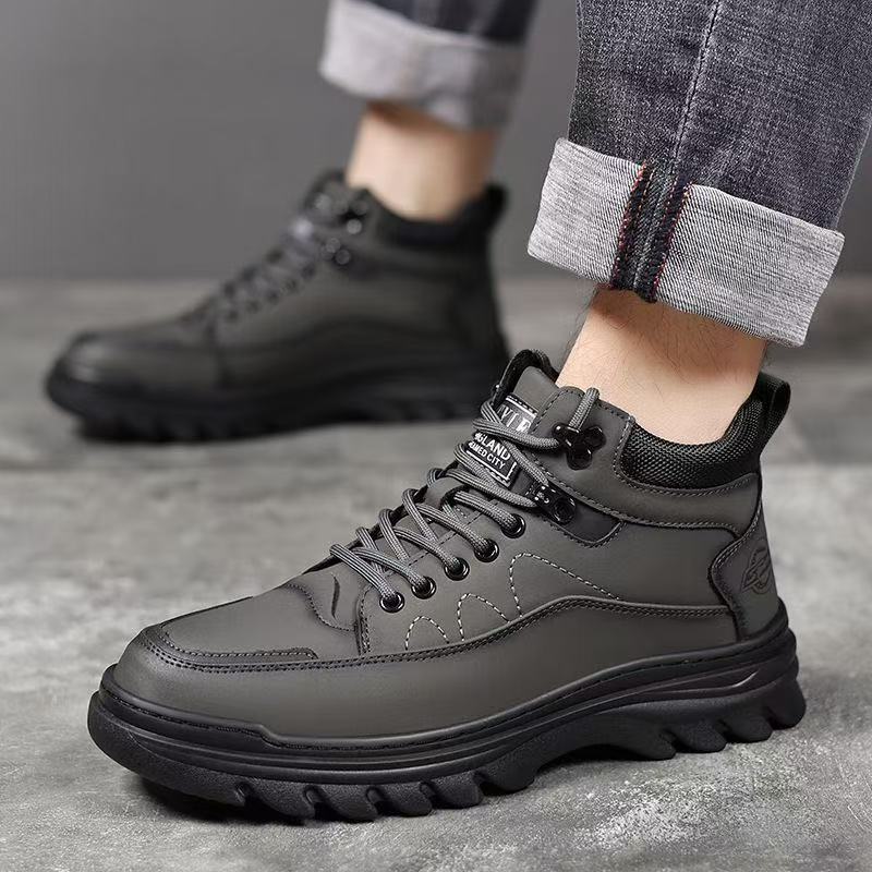 Cotton shoes winter men's shoes fleece thickened Martin boots high-top warm snow boots versatile casual shoes