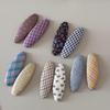 Korean Plaid Floral Oval Hair Clip - Cute & Simple Hair Accessory