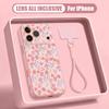 Magnetic Little Flower Print Lanyard Phone Case For iPhone 17 Pro Max 16 15 14 13 Pro Max For Magsafe Wireless Charge Hard Cover