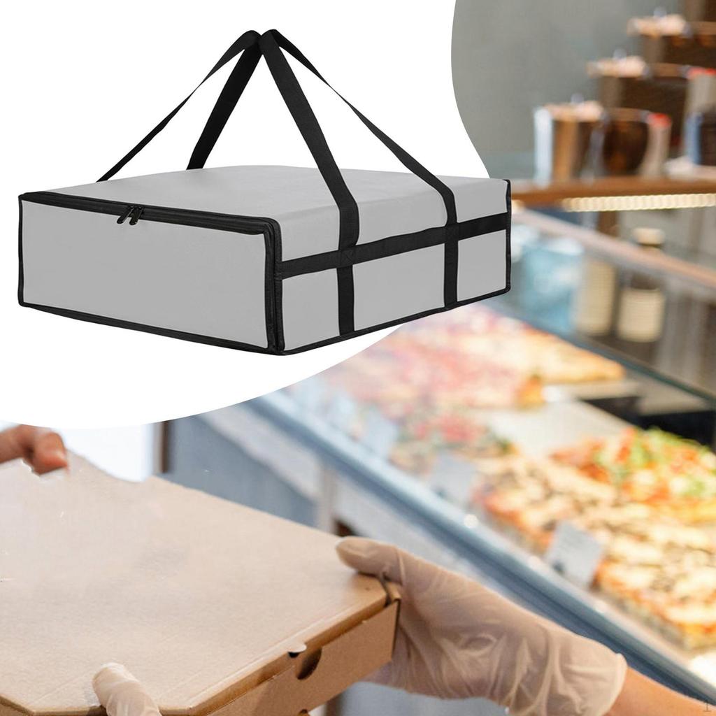 Delivery Pizza Insulation Bag with Double Handles Large Capacity Reusable Fully Insulated for Home